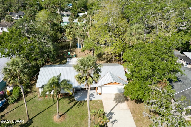 22 Cedar St, Port Orange, FL 32127 - aerial view of property and surrounding area with a tree filled landscape