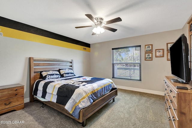 5479 Saint Regis Way, Port Orange, FL 32128 - carpeted bedroom with baseboards and ceiling fan
