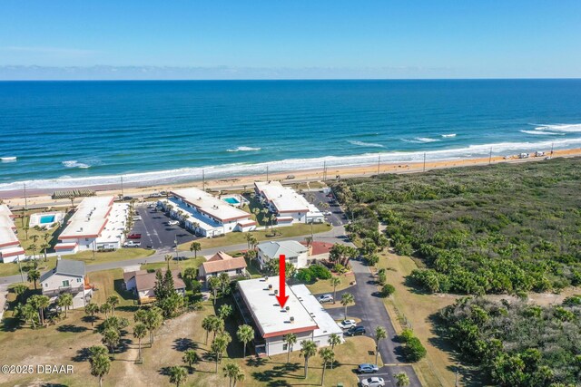 42 N Ocean Palm Villa, Flagler Beach, FL 32136 - birds eye view of property with a beach view and a water view