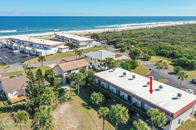 42 N Ocean Palm Villa, Flagler Beach, FL 32136 - birds eye view of property featuring a water view and a beach view