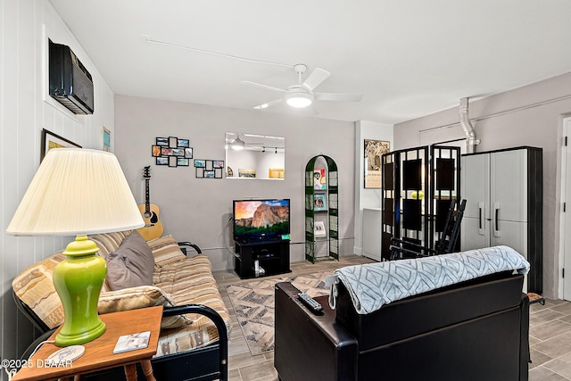 42 N Ocean Palm Villa, Flagler Beach, FL 32136 - living room featuring ceiling fan