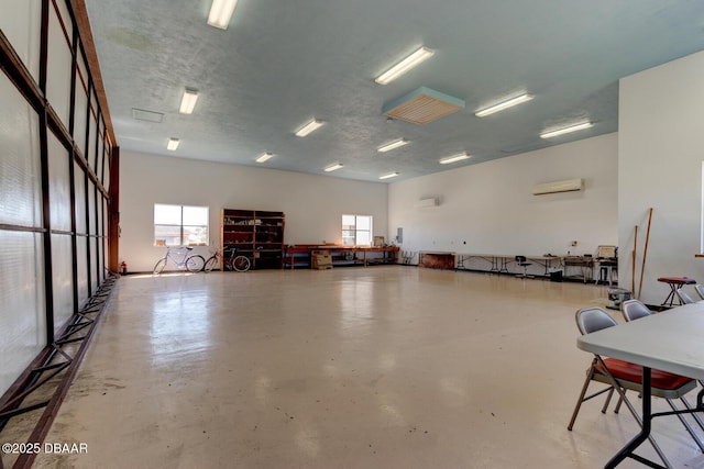 garage with a wall unit AC