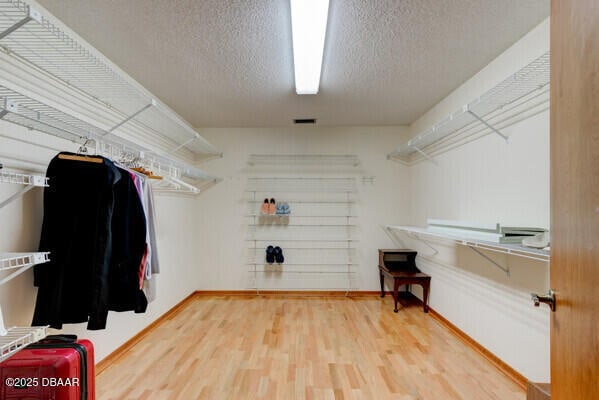 spacious closet with wood finished floors