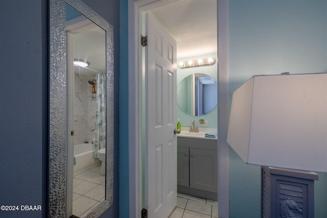 935 S Atlantic Ave Unit 509, Daytona Beach, FL 32118 - bathroom with tile patterned floors, toilet, bathing tub / shower combination, and vanity