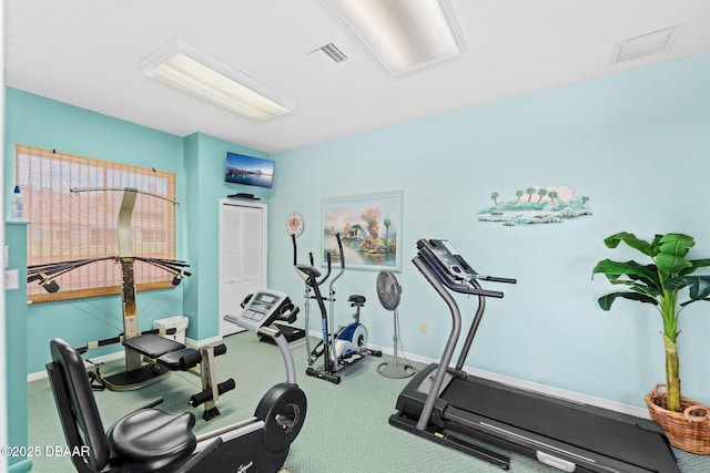 workout area with carpet