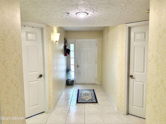 interior space featuring a textured ceiling