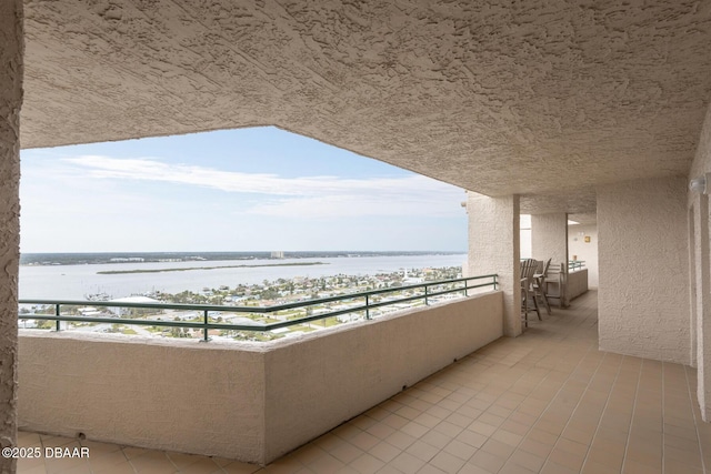 balcony with a water view