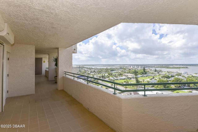 balcony with a water view