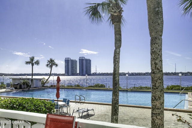 view of water feature