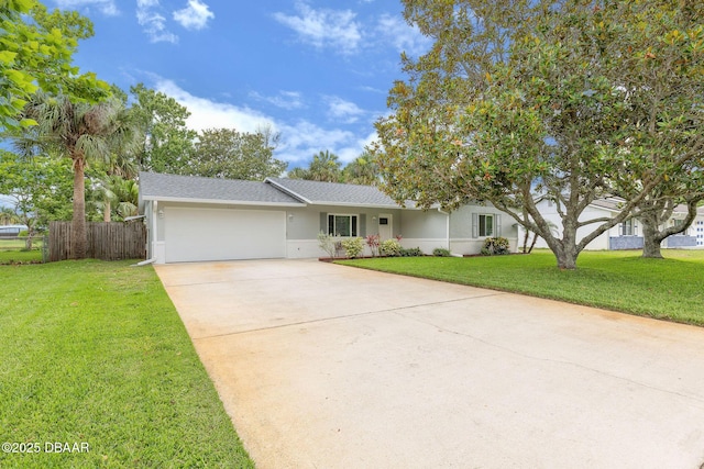 1317 Dexter Dr W, Port Orange, FL 32129 - view of front of home featuring concrete driveway, stucco siding, a garage, and a shingled roof