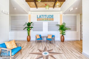 living area featuring hardwood / wood-style flooring