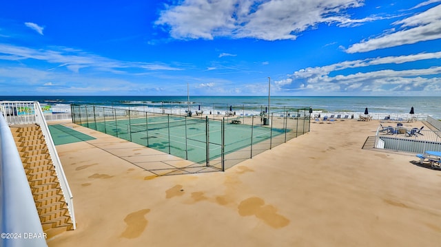 exterior space with a view of the beach and a water view