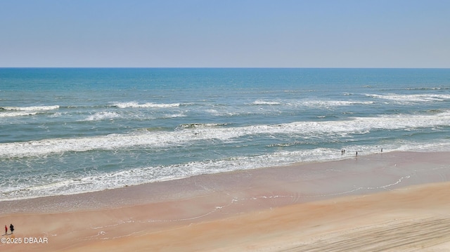 view of water feature featuring a view of the beach