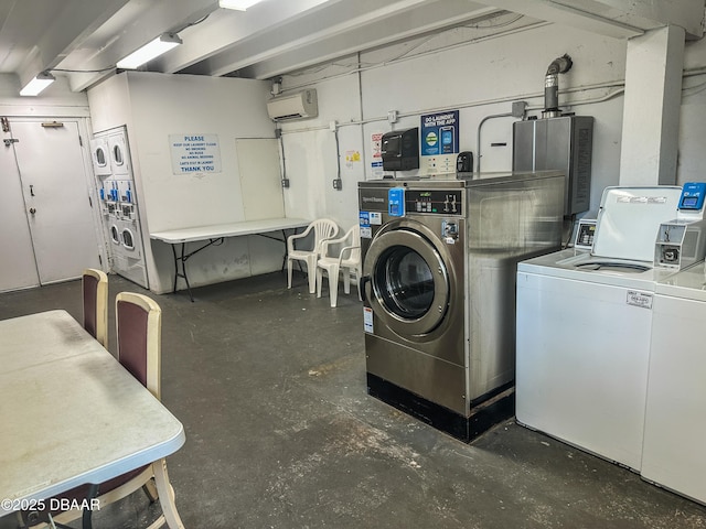 common laundry area featuring independent washer and dryer and stacked washing maching and dryer