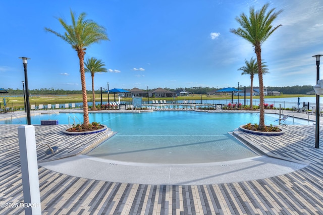 community pool with fence