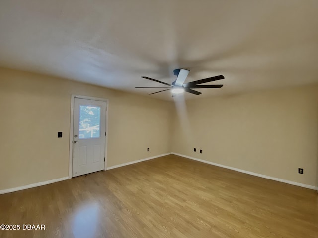 interior space featuring ceiling fan and light hardwood / wood-style floors