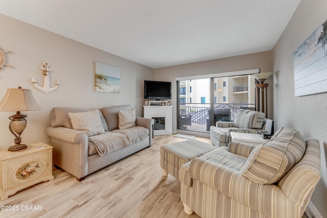 living room featuring light hardwood / wood-style flooring