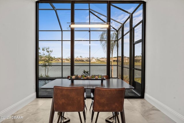 43 Del Palma Dr, Palm Coast, FL 32137 - sunroom / solarium featuring a water view and outdoor dining space