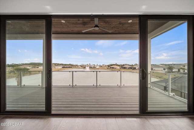 43 Del Palma Dr, Palm Coast, FL 32137 - balcony featuring a ceiling fan and a water view
