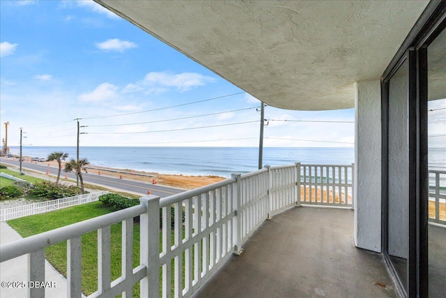 balcony with a water view