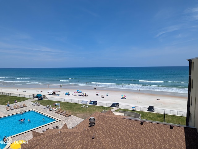 water view with a view of the beach