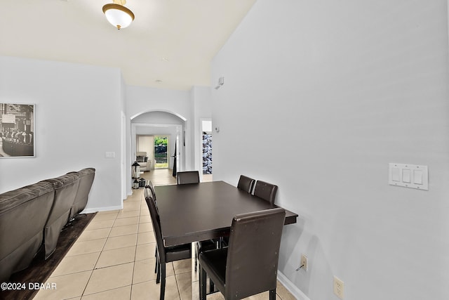 view of tiled dining space