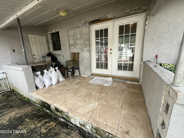 view of patio featuring french doors