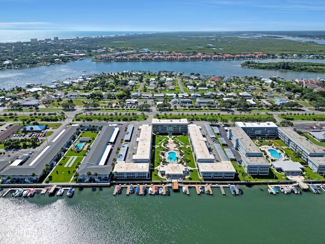 325 Causeway Cswy N Unit D104, New Smyrna Beach, FL 32169 - birds eye view of property featuring a water view