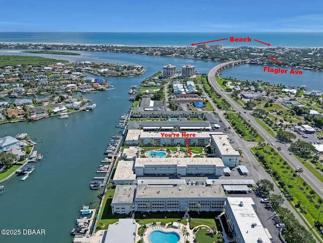 325 Causeway Cswy N Unit D104, New Smyrna Beach, FL 32169 - drone / aerial view with a water view