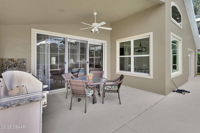 1329 Sunningdale Ln, Ormond Beach, FL 32174 - view of patio / terrace featuring a ceiling fan and outdoor dining space