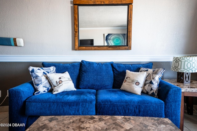 view of tiled living room