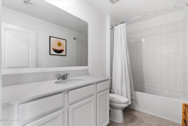 1223 Cabot Cliffs Dr, Daytona Beach, FL 32124 - full bath with tile patterned flooring, toilet, vanity, and shower / bath combo
