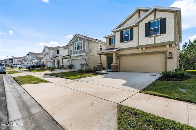 1223 Cabot Cliffs Dr, Daytona Beach, FL 32124 - view of front of house featuring a residential view, stucco siding, an attached garage, and driveway