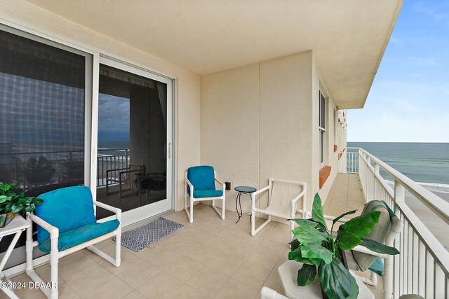 balcony with a water view