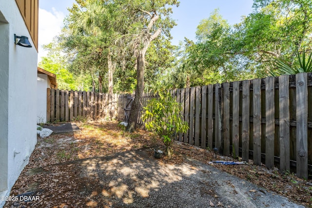 view of yard featuring a fenced backyard and a patio area