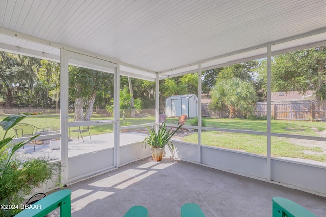 view of unfurnished sunroom