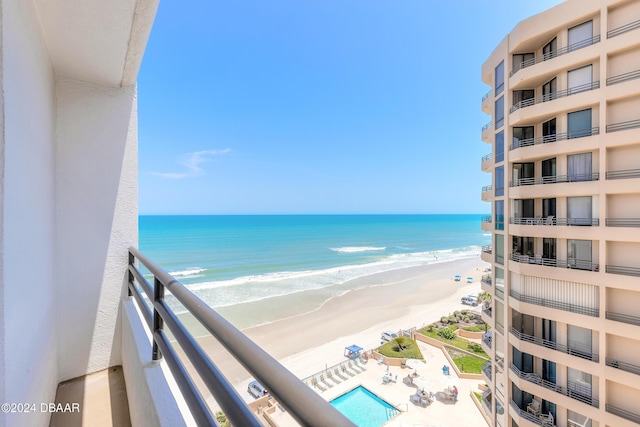 property view of water with a view of the beach