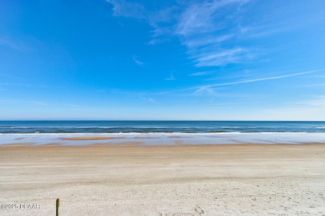 view of water feature with a view of the beach