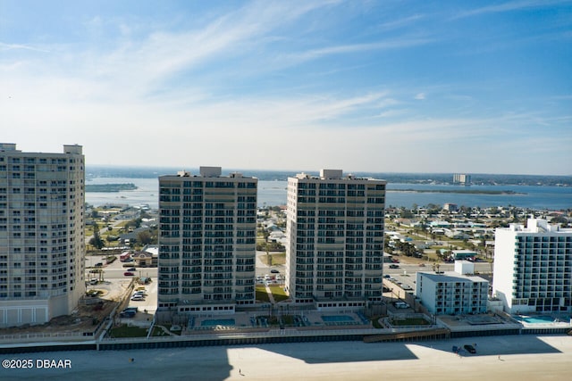 city view with a water view