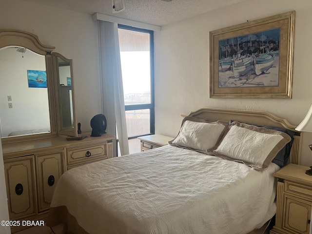 bedroom with a textured ceiling