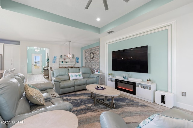 418 Good Life Way, Daytona Beach, FL 32124 - living room featuring hardwood / wood-style floors and ceiling fan