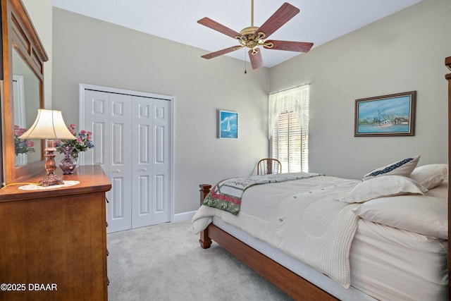 850 Westlake Dr, Ormond Beach, FL 32174 - carpeted bedroom with a closet, a ceiling fan, and baseboards