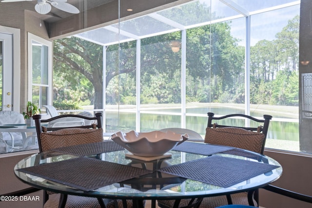 850 Westlake Dr, Ormond Beach, FL 32174 - sunroom with ceiling fan and a wealth of natural light