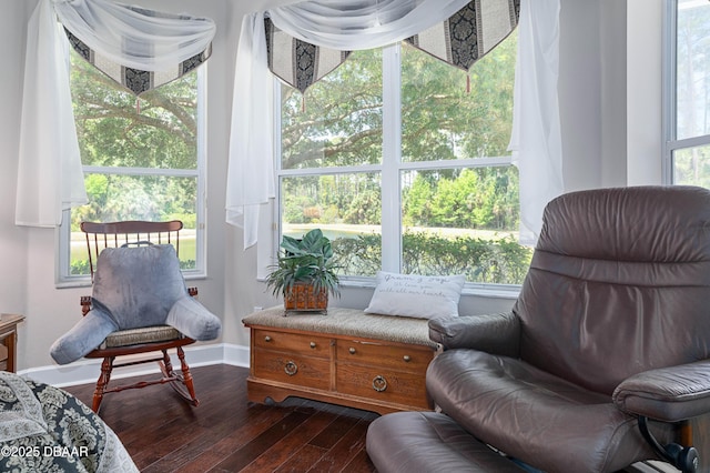 850 Westlake Dr, Ormond Beach, FL 32174 - living area with dark wood-type flooring and baseboards