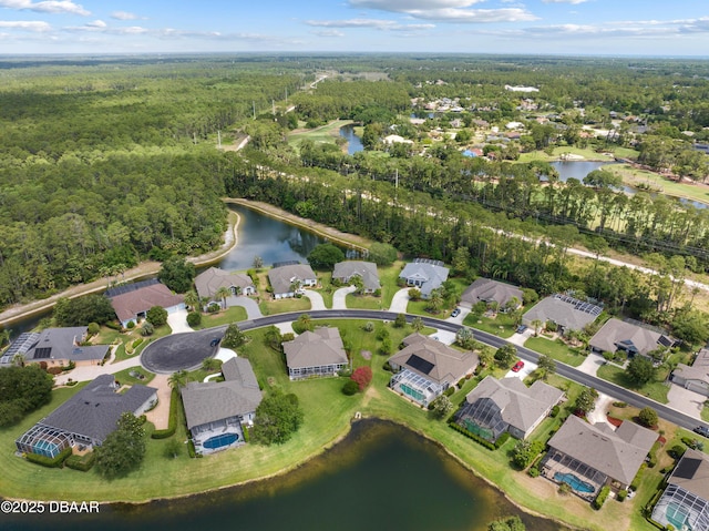 850 Westlake Dr, Ormond Beach, FL 32174 - bird's eye view with a forest view, a water view, and a residential view