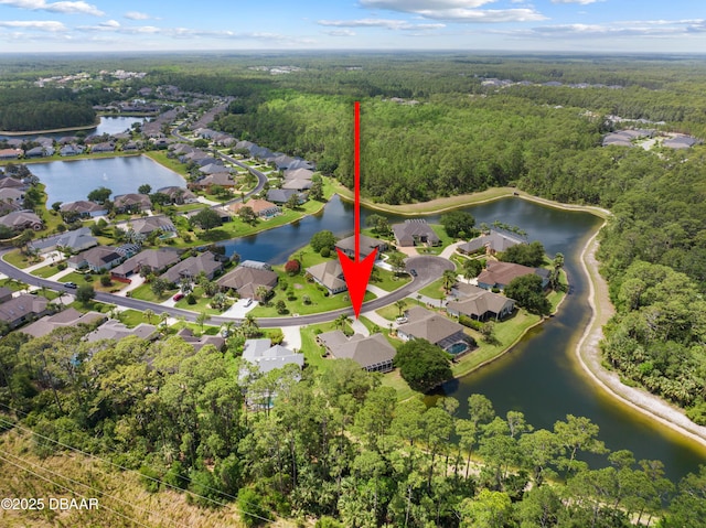 850 Westlake Dr, Ormond Beach, FL 32174 - drone / aerial view with a forest view, a residential view, and a water view