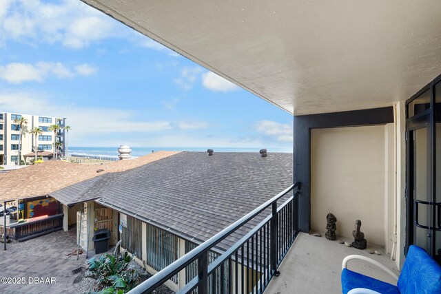 balcony with a water view