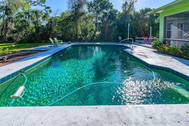 pool with a patio