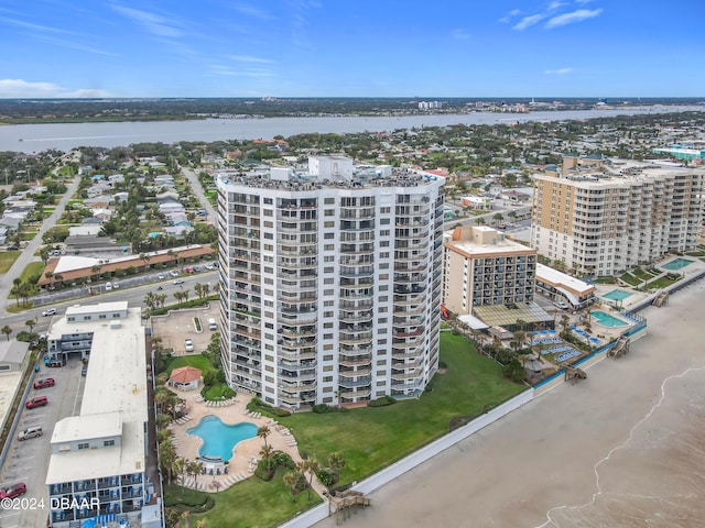 2425 S Atlantic Ave Unit 1004, Daytona Beach Shores, FL 32118 - bird's eye view of a pool area and a nearby body of water