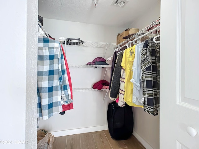 spacious closet featuring wood-type flooring